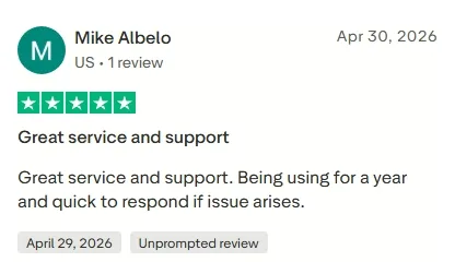 Trustpilot review from a ZyroTV customer, 4 of 9