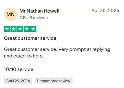 Trustpilot review from a ZyroTV customer, 5 of 9