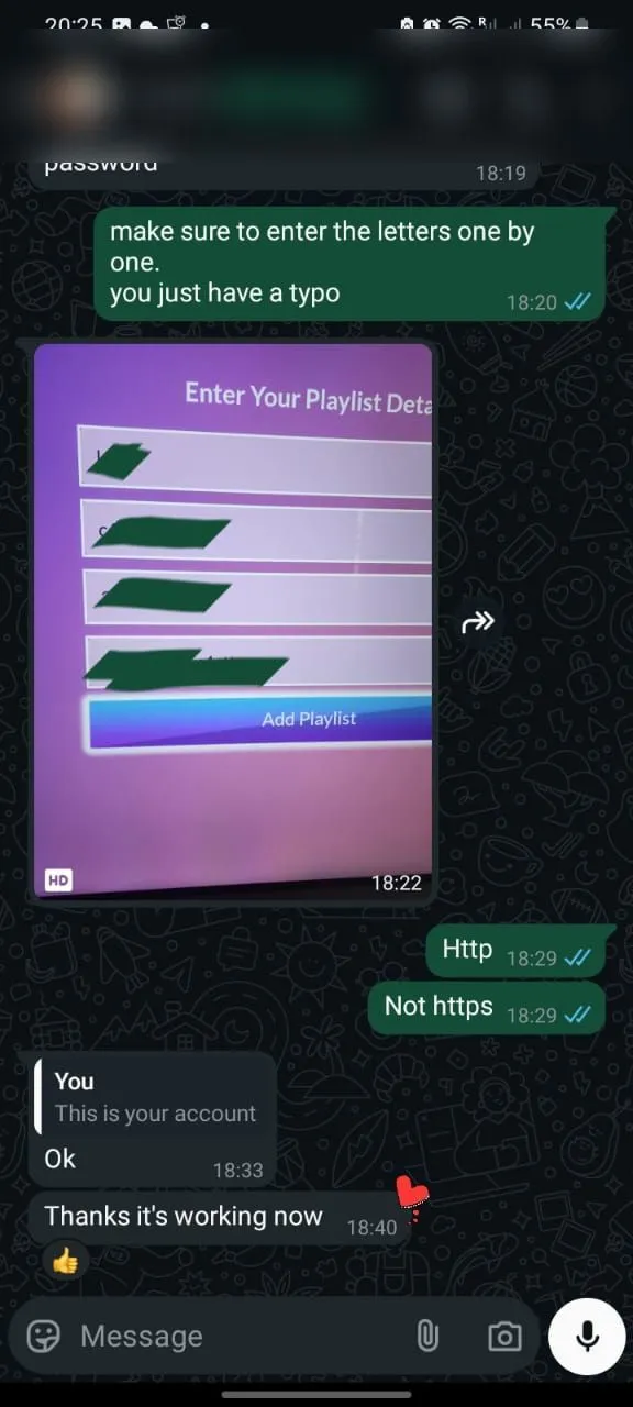WhatsApp conversation with a ZyroTV customer, 9 of 11